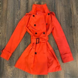 Michael Kors red trench coat, like new